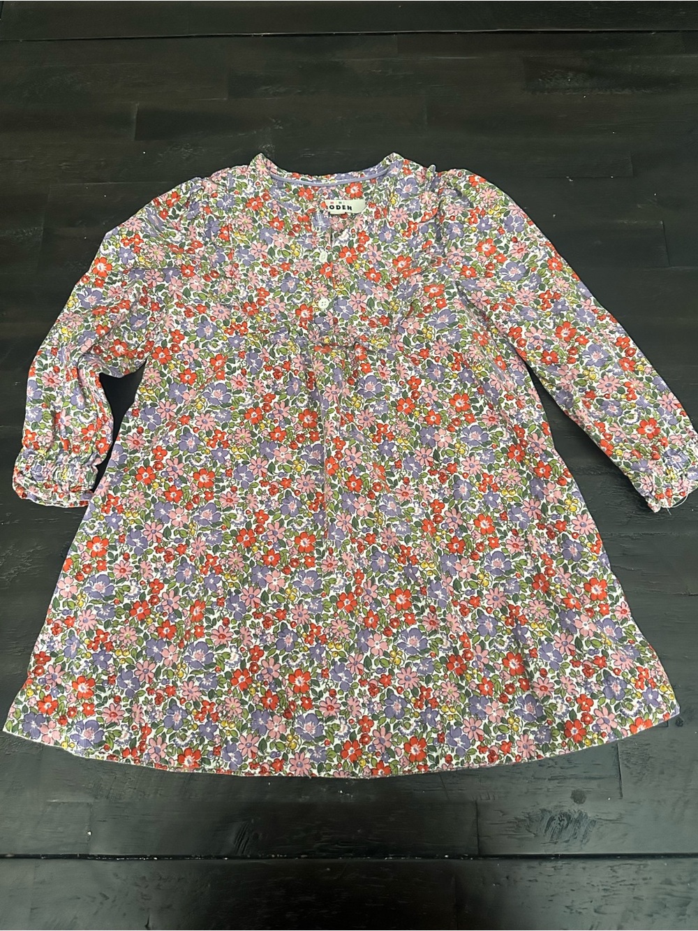 Boden Mini girls size 5 to 6Y corduroy floral dress